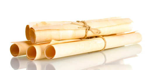 Many scrolls isolated on white
