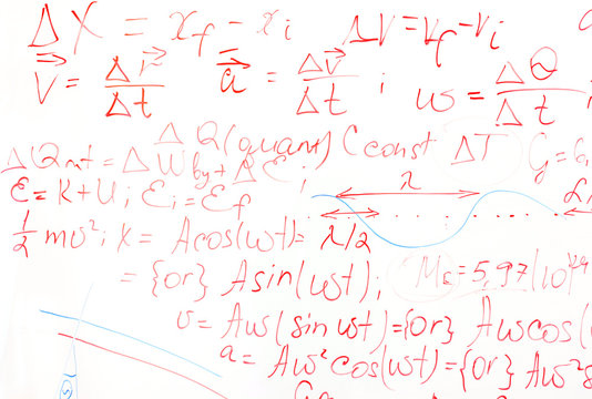 formulas on a whiteboard