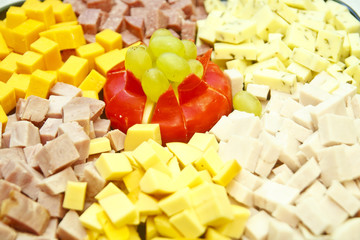 Cheese Tray with Garnish of Gouda and Grapes