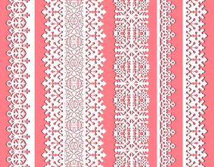 cute straight seamless lace vector set