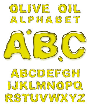 Olive oil alphabet.