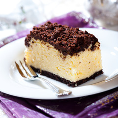 Piece of delicious christmas cheesecake