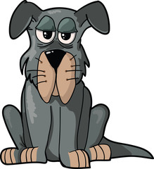 Funny Dog Illustration isolated on White Background.