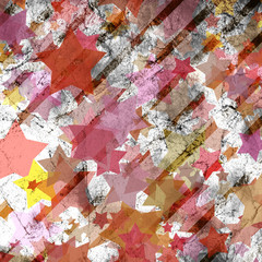 grunge colorful stars