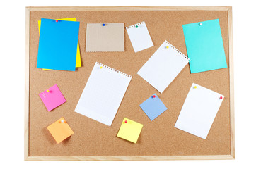 Corkboard with announcements