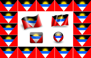 Sovereign state flag of country of Antigua and Barbuda