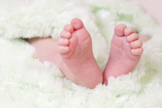 close up of baby feet