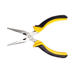 yellow toothed pliers isolated on white background