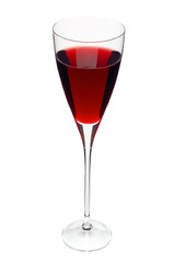 Glass with wine isolated on white