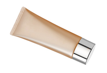 liquid makeup foundation in tube isolated on white