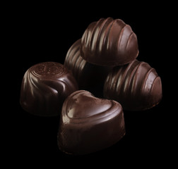 Chocolate candy on black
