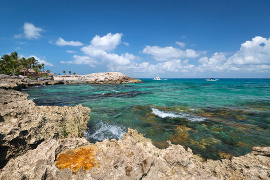 Idyllic scenery of Caribbean sea of Mexico