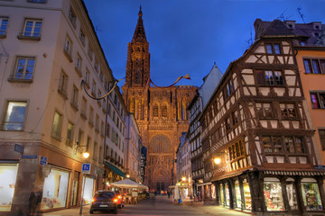Strasbourg Cathedral, France - obrazy, fototapety, plakaty