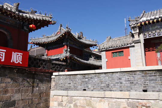 temple on the top plateau of mount taishan