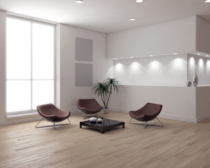 Interno con tavolo e sedie