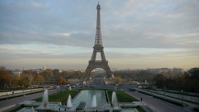 The Eiffel Tower in the evening