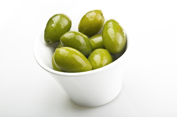 olives on the white background
