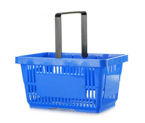 Empty shopping basket isolated on white