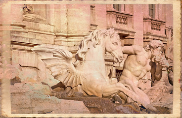Fototapeta na wymiar Rzym, Fontanna di Trevi