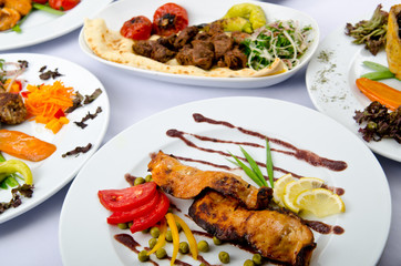 Meals served on a party table