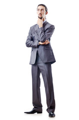 Young businessman isolated on white