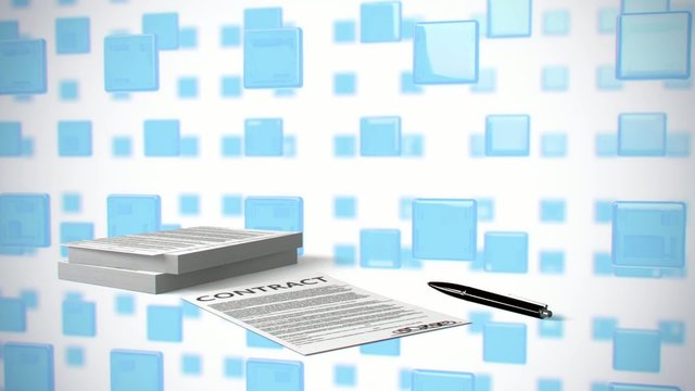 Contract on animated background