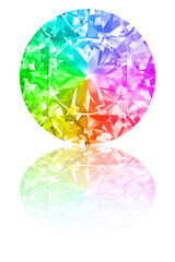 Diamond of rainbow colours on white
