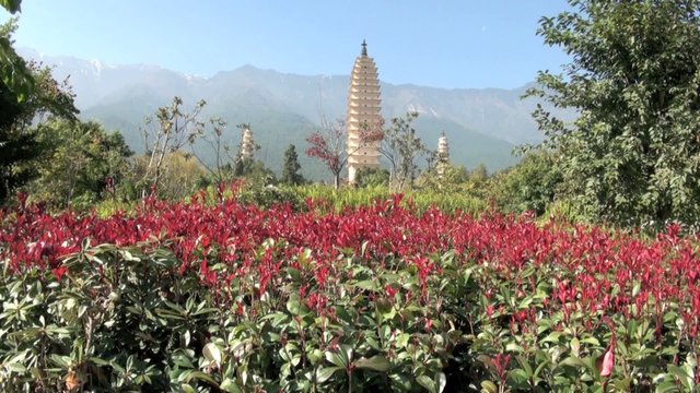 Drei Pagoden in Dali, China