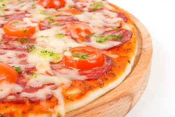 pizza on a white background