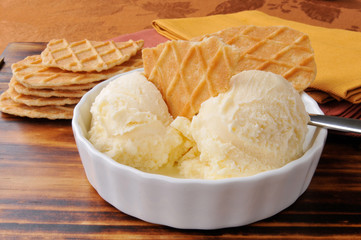 Ice cream and gourmet toffee wafers