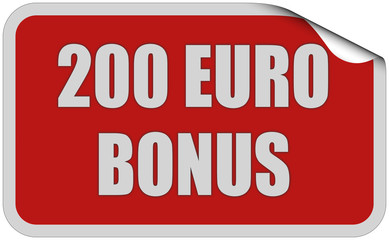 Sticker rot eckig curl oben 200 EURO BONUS