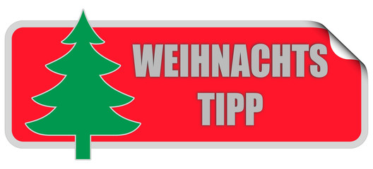 WB-Sticker rot eckig curl oben WEIHNACHTSTIPP