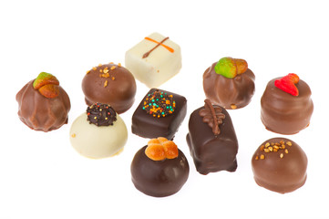 White and brown chocolates