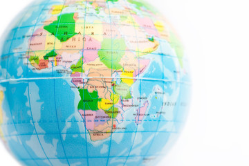miniature of the earth on white background