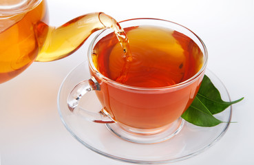 tea pouring into cup