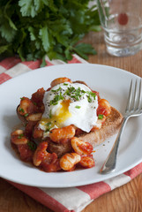 Eggs and beans on toast