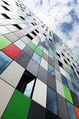 Fotobehang multi coloured facade of student housing © ahavelaar