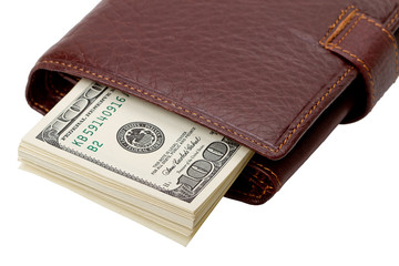 Wallet with dollars