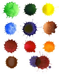 Abstract hand drawn watercolor drops