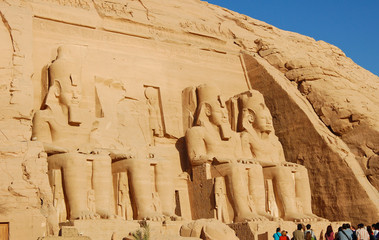 Four large statues of Ramesses II in Abu Simbel
