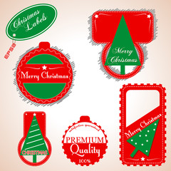 Christmas labels | stikers. Vector illustration.