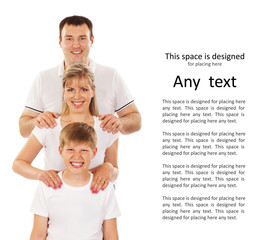Happy family isolated over white background
