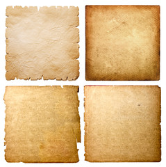 old paper sheets isolated on white