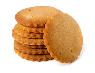 sweet brown cookie isolated on white background