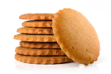 Fototapeta na wymiar sweet brown cookie isolated on white background
