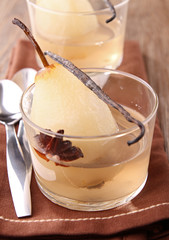 poached pear and vanilla