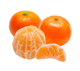 Mandarins  isolated on white background