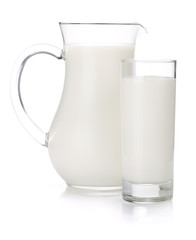 Milk jug and glass