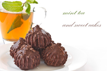 mint tea and sweet cakes