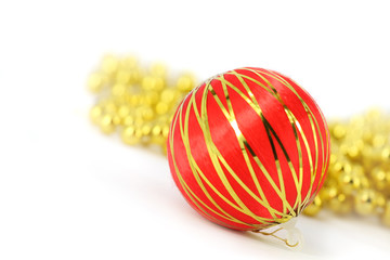Merry cristmas red ball decoration